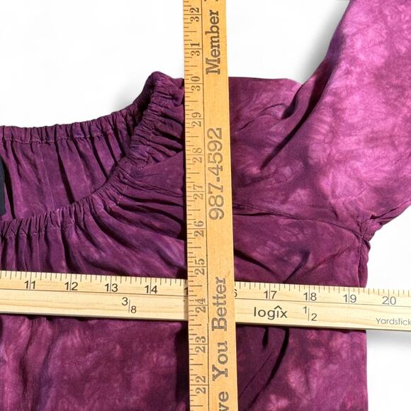 Revolve Blue Life Callista Dress Tie Dye Off Shoulder Boho Plum Asymmetrical XS - Picture 15 of 15